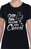 T-Shirt Vneck pour femme cheval horse cavalière
