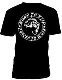 T-shirt men fishing born to fish