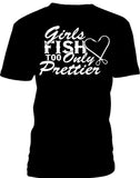 T-shirt women fishing girls fish too