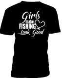 T-shirt women fishing girls fish too