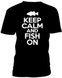 T-shirt men fishing keep calm fish on