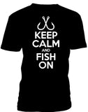 T-shirt men fishing keep calm fish on
