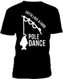 T-shirt men fishing pole dance