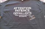 T-shirt pour Femme patience défaillante humour