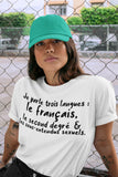 T-Shirt Vneck pour femme langue humour