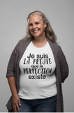 T-Shirt Vneck pour femme perfection humour