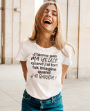T-Shirt Vneck pour femme tort raison humour