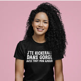 T-Shirt Vneck pour femme kickerais avec amour humour