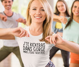 T-Shirt Vneck pour femme kickerais gorge trop petite humour