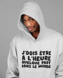 T-Shirt Vneck pour femme à l'heure quelque part dans le monde humour