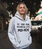 T-Shirt Vneck pour femme le code pénal m'empêche d'être moi-même humour