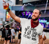T-Shirt Vneck pour femme le gars de la saq a dit que c'était bon alcool humour