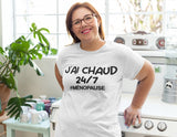 T-Shirt Vneck pour femme j'ai chaud 24/7 #ménopause humour