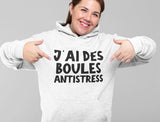 T-Shirt Vneck pour femme j'ai des boules antistress humour