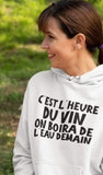 T-shirt pour Femme c'est l'heure du vin on boira de l'eau demain humour
