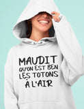 T-Shirt pour homme maudit qu'on est ben les totons à l'air humour