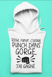 T-Shirt Vneck pour femme roche papier ciseau punch dans gorge humour