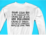 Hoodie Unisex je suis une personne calme et douce merci de vous taire humour